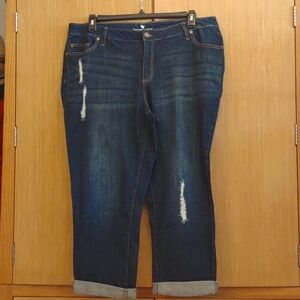 +SZ Distressed Blue Jeans SZ 18 W By Woman Within